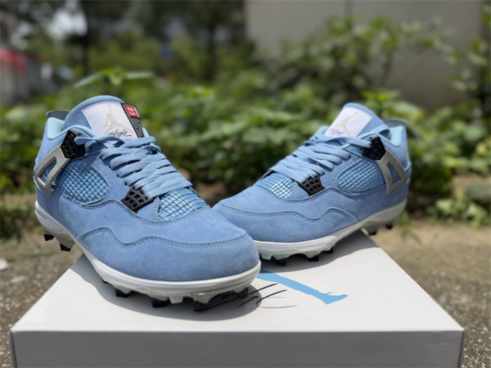 Authentic Air Jordan 4 Retro Golf University Blue Cleats