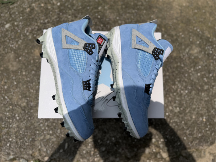 Authentic Air Jordan 4 Retro Golf University Blue Cleats