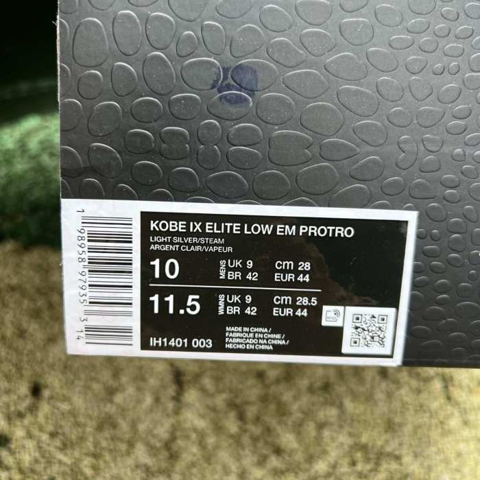 Authentic Nike Kobe 9 EM Low Protro Light Silver Steam