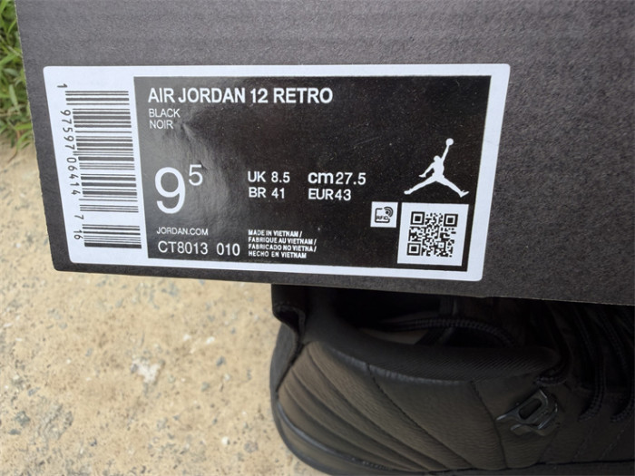 Authentic Air Jordan 12 Black
