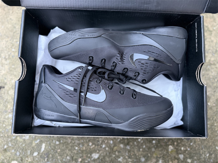 Authentic Nike Kobe 9 Elite Low EM TB P 'Black'