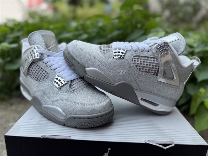 Authentic Air Jordan 4 Silver Glitter