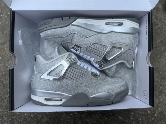 Authentic Air Jordan 4 Silver Glitter