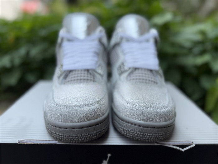 Authentic Air Jordan 4 Silver Glitter