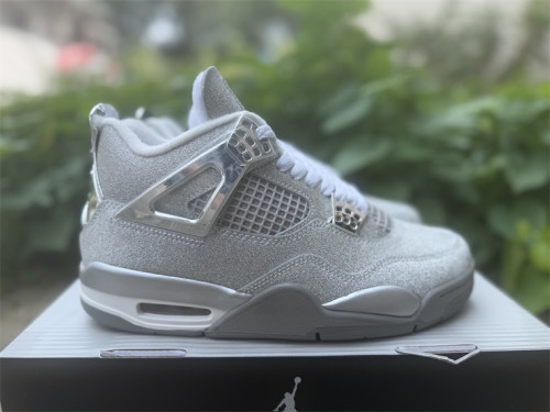 Authentic Air Jordan 4 Silver Glitter