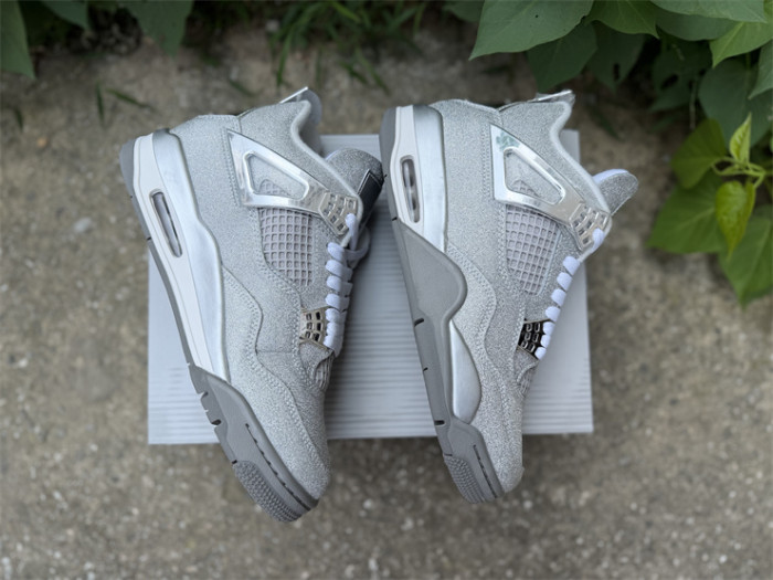 Authentic Air Jordan 4 Silver Glitter