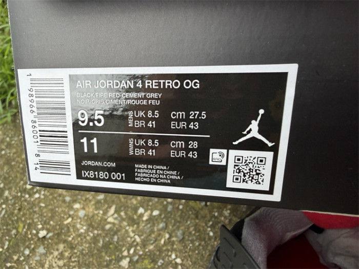 Authentic Air Jordan 4 Bred 2026