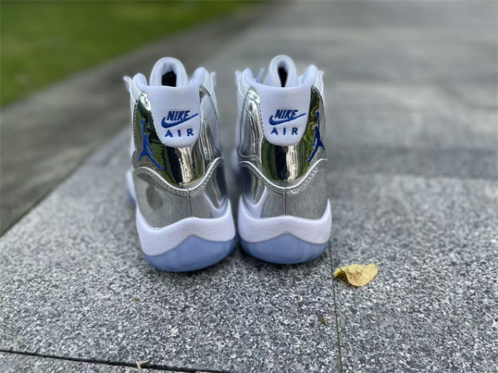 Authentic Air Jordan 11 White Silver