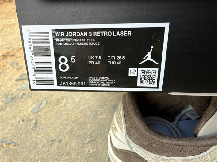 Authentic Air Jordan 3 Retro Laser