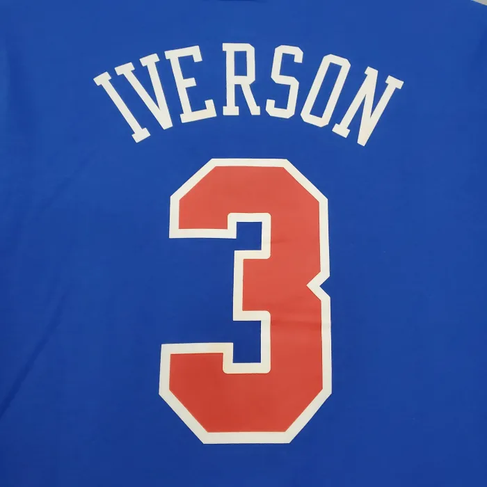Allen Iverson Philadelphia 76ers Casual T-shirt Blue