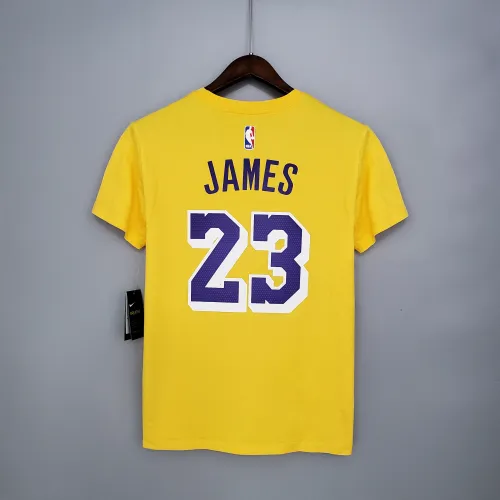 LeBron James Los Angeles Lakers Casual T-shirt Yellow
