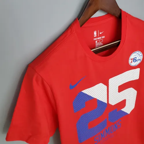 Ben Simmons Philadelphia 76ers Casual T-shirt Red