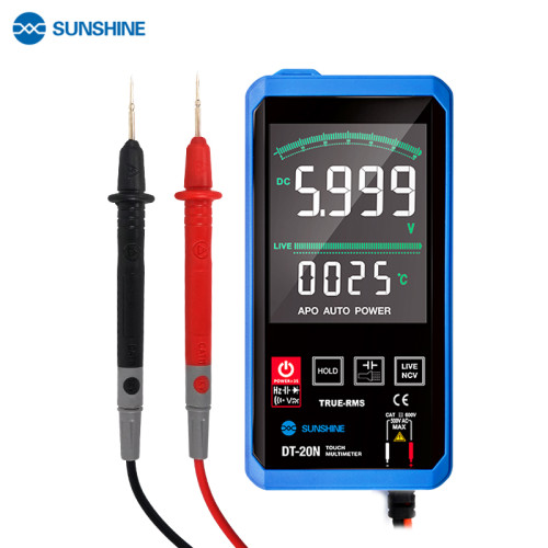 SUNSHINE DT-20N Digital Multimeter with Ohm Volt Amp and Diode Voltage Tester Meter (Dual Fused for Anti-Burn)