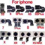Original For iPhone 5 5S 6 6S 7 7Plus 8 Plus X XR XS Max Rear Back Camera Flex Cable Repair Phone Part