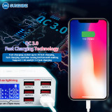 Sunshine SS-304Q 6 Ports USB for iPhone Andorid iPad Tablet Charger Quick Charge 3.0 Digital Display Fast Charging Device