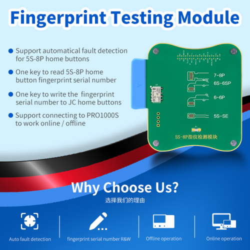 JC FPT-1 Testing Module For IPhone 5S 6g 6p 7 7p 8 8p Fault Detection Fingerprint Serial Number Reading And Write