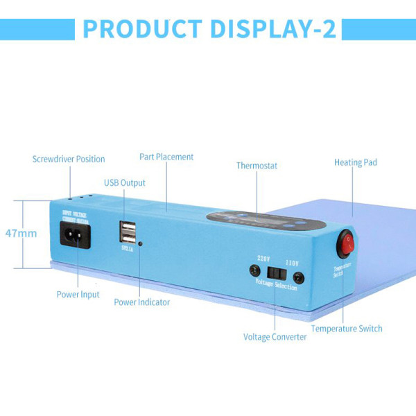 SUNSHINE S-918E Blue For iPhone iPad LCD Screen Splitter Heating Stage Pad Separator Tool