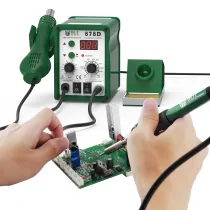 BST-878D Automatic Electronics Repair Phone Hot Air Blower Heat Gun SMD Rework Station Digital Desoldering Soldering Station