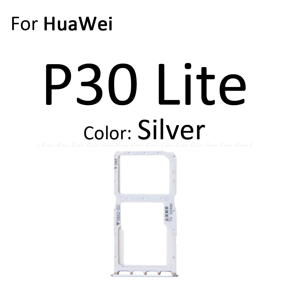 Tiroir Double SIM + MicroSD Pour Huawei P30 Lite - Argent/Blanc, Avec Outil D'extraction
