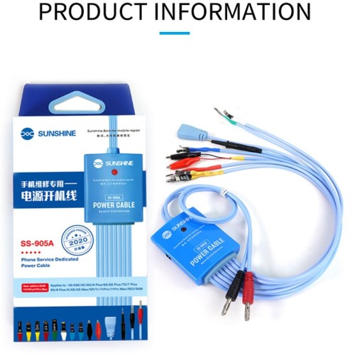 Sunshine SS-905A 908B Battery Power supply boot activation test line for iphone 11 Pro max xs x 8 7 6s motherboard repair cable