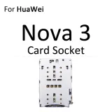Micro SD Sim Card Tray Socket Slot Adapter Connector Reader For HuaWei Nova 5i 5 4 3 Container Holder Replacement Parts