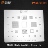 For ipad PRO 10.5/12.9/9.7/2/3/4/5/6 AIR 1/2mini/mini 1/2/3/4 USB IC CHIP steel mesh BGA Reballing Stencil Tin Solder Template