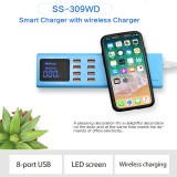 USB SS-309WD Ports httpWireless Charger 8 5V 1A Digital Display Charging Port for Phone Pad Sam sung Hua wei Xiao mi Etc