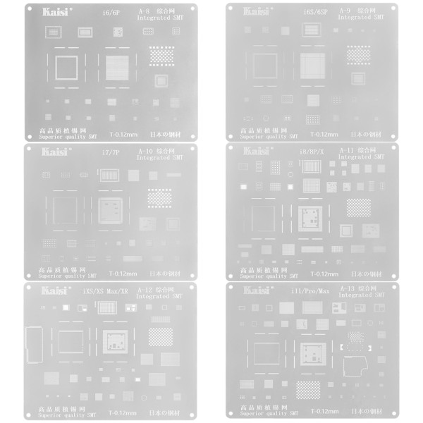 BGA Reballing Stencil Kit Set Solder Template for iPhone 11 pro xs max x 8 8p 7 6s 6 CPU RAM POWER WIFI U2 AUDIO CHIP IC