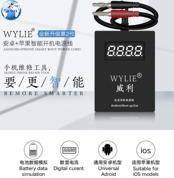 WYLIE Android Power Cord On Off Supply Tester Boot-up Line for Huawei Xiaomi Samsung Meizu OPPO iPhone 6 7 8 X XS MAX 11Pro Max