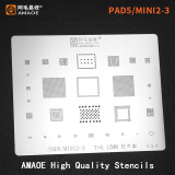 For ipad PRO 10.5/12.9/9.7/2/3/4/5/6 AIR 1/2mini/mini 1/2/3/4 USB IC CHIP steel mesh BGA Reballing Stencil Tin Solder Template