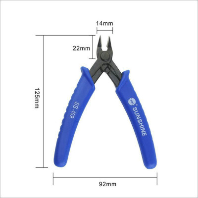 High Hardness SS-109 Precision Wire Cutter, Color Copper Long Blue Mini Side Cutting Plier for Electronics Repair Hand Tool