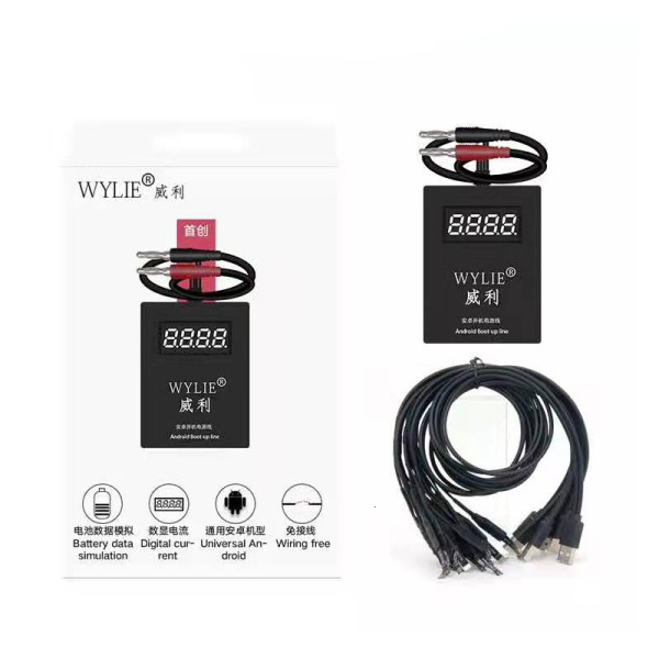 WYLIE Android Power Cord On Off Supply Tester Boot-up Line for Huawei Xiaomi Samsung Meizu OPPO iPhone 6 7 8 X XS MAX 11Pro Max