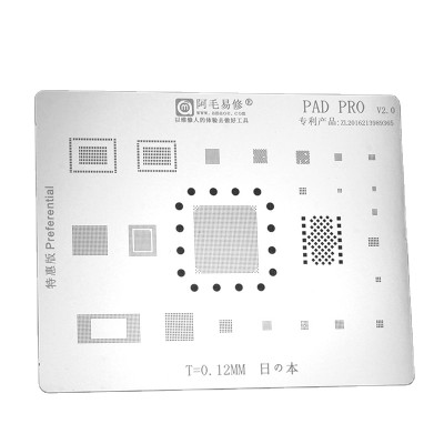For ipad PRO 10.5/12.9/9.7/2/3/4/5/6 AIR 1/2mini/mini 1/2/3/4 USB IC CHIP steel mesh BGA Reballing Stencil Tin Solder Template