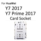 Micro SD Sim Card Tray Socket Slot Adapter Connector Reader For HuaWei Y7 Prime 2018 2017 Container Holder Replacement Parts