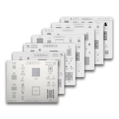 3D IC Chip BGA Reballing Stencil Kits Set A8 A9 A10 A11 A12 stencil tin plate hand tools for iPhone 6 7G 8G 8P XR XS MAX series