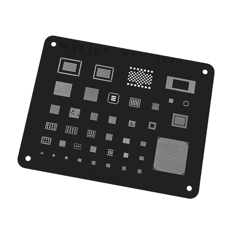 Wylie For IPad Pro 9.7 10.5 12.9 BGA Stencil CPU RAM Wifi Nand Flash Baseband Power p3041-bga-reballing-stencil-template-for-ipad-cpu-power-touch-wifi-ic