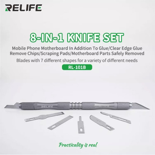 RELIFE RL-101B Set Remove Glue Motherboard IC Repair Blade CPU Knife A8 A9 A10 A11 A12 Disassemble Chip Tool