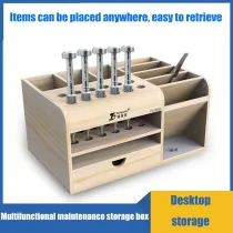 Tool Guide Wooden Storage Box Screwdriver Tweezers Holder Mobile Phone Repair Desktop Reception Tool Parts Box