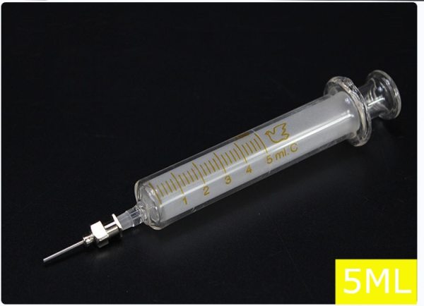 Glass Syringe Mobile Phone Repair Special Welding Oil Welding Container Syringe Metal Needle 5ml 10ml Syringe