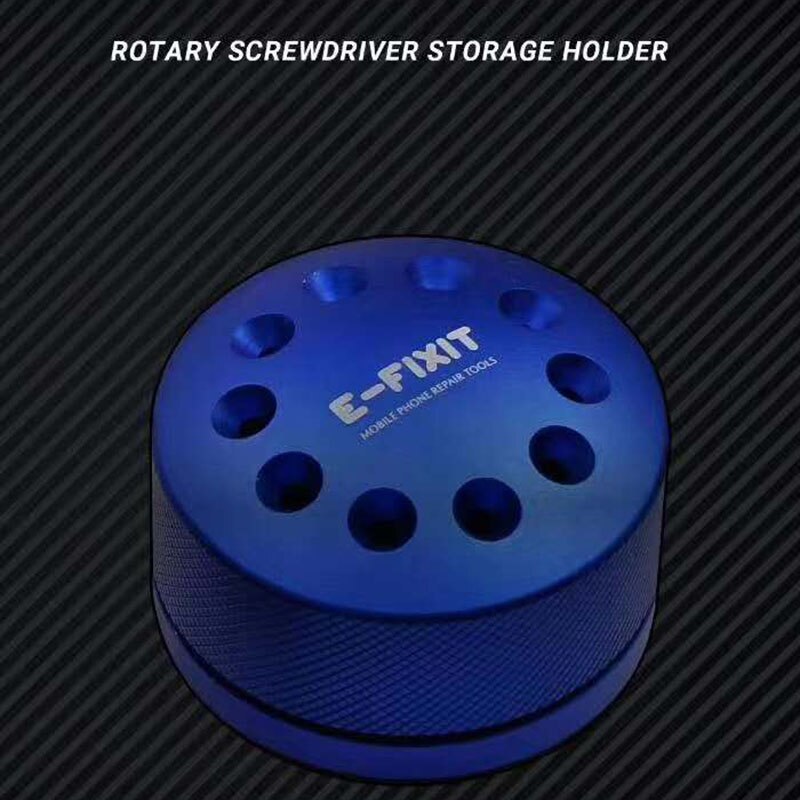 The Newest rotating magnetic screwdriver holder aluminum screwdriver 10  port container with magnetic platform for mobile