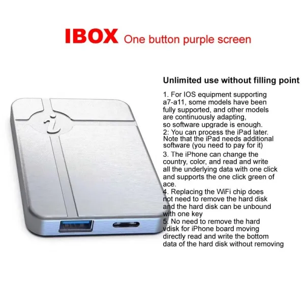 IP iBox No Disassembly Required Hard Disk Reading Writing Change Serial Number for IPHONE A7 A8 A9 A10 A11 Programming for ipad