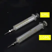 Glass Syringe Mobile Phone Repair Special Welding Oil Welding Container Syringe Metal Needle 5ml 10ml Syringe