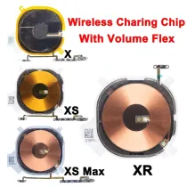 Volume Switch Flex Cable & Wireless Charging Chip Coil Replacement Partsfor iPhone 8G 8 Plus X XS Max 11 Pro Max  Charger Panel Sticker Flex Cable