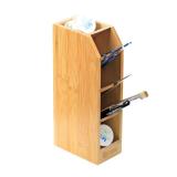 2UUL Bamboo Tool Storage Rack Multifunctional Storage Box Wooden Desktop Organizer Tweezer Screwdriver Phone Repair Tool Holder