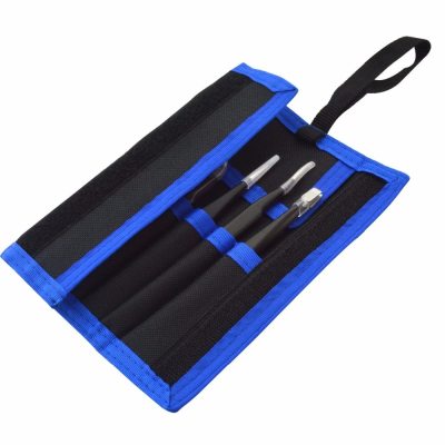 Original 9PCS ESD Stainless Steel Tweezers Kit Precision Anti-static Maintenance Tools for Electronics Jewelry Phone Repairing