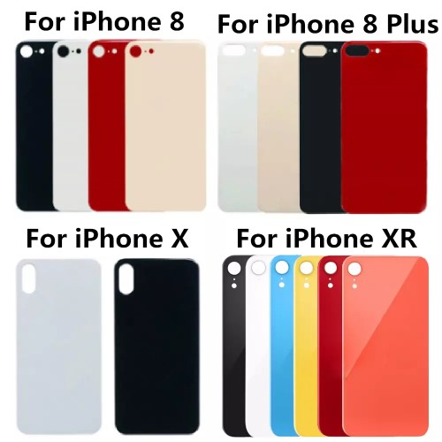 Back Glass Battery Cover For iPhone 12 11 8 PLUS X XR XS Xsmax SE2 Big Hole Rear Door Housing(Without Logo)