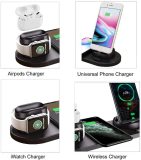 6 in 1 Wireless Charger Station Portable Qi Fast Charging Dock Stand for AirPods Pro/AirPods/iPhone/Samsung/Huawei/HTC/Sony