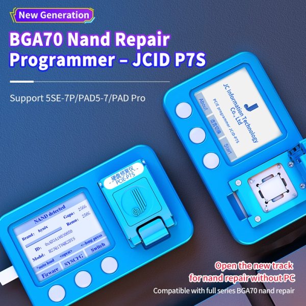JC JCID-P7S BGA70 Repair programming For iPhone 5SE 6G 6Plus 7G 7Plus iPad5 iPad6 iPad 7 iPad Pro Firmware Repair NAND Underlyin
