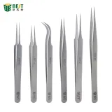 BST-Matt tweezers Pointed Straight Curved Eyelash Tweezers Stainless Steel Anti-Static Eyelash Tweezers Tool