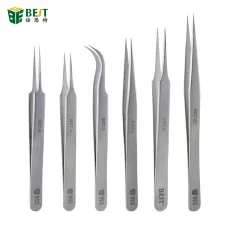 BST-Matt tweezers Pointed Straight Curved Eyelash Tweezers Stainless Steel Anti-Static Eyelash Tweezers Tool